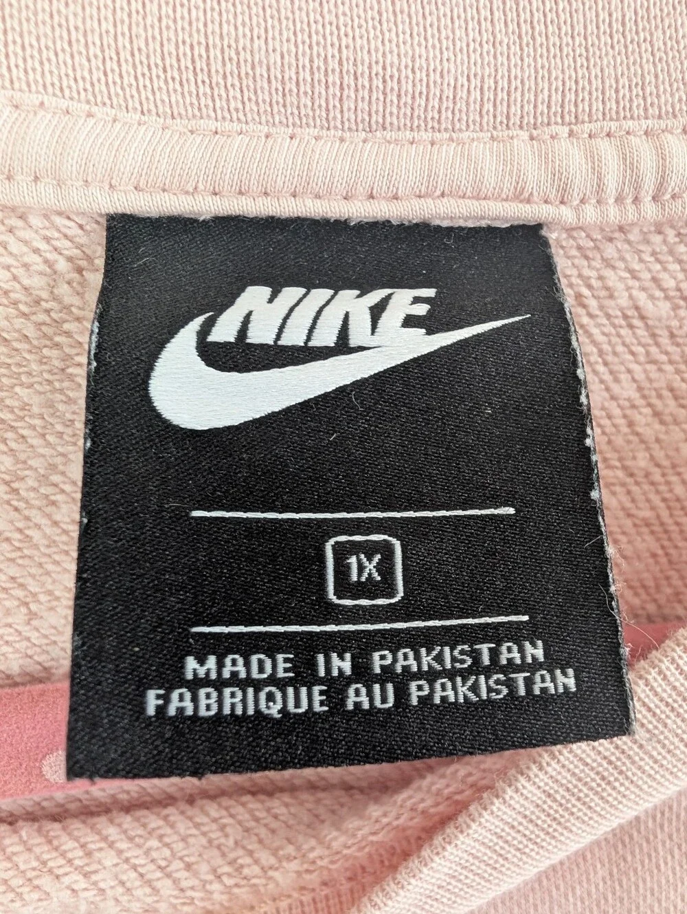 Nike Light Pink Lace-Up Cropped Sweatshirt Size 1X
